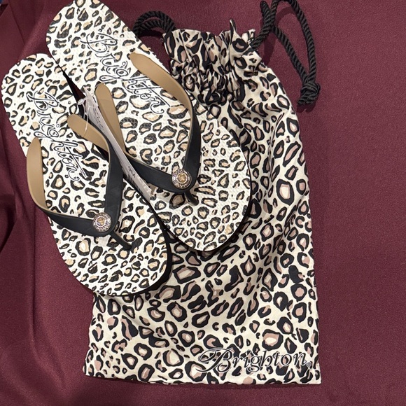 Brighton Leopard Print Sandals with Black and Tan Straps NWT & Dustbag - Size 9 - Picture 7 of 7